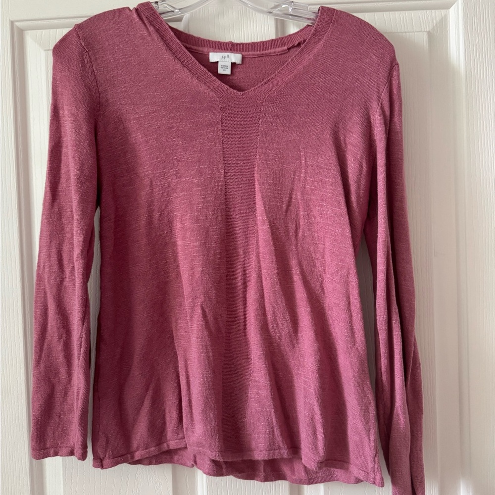 J. Jill Rose Long Sleeve V-Neck Top